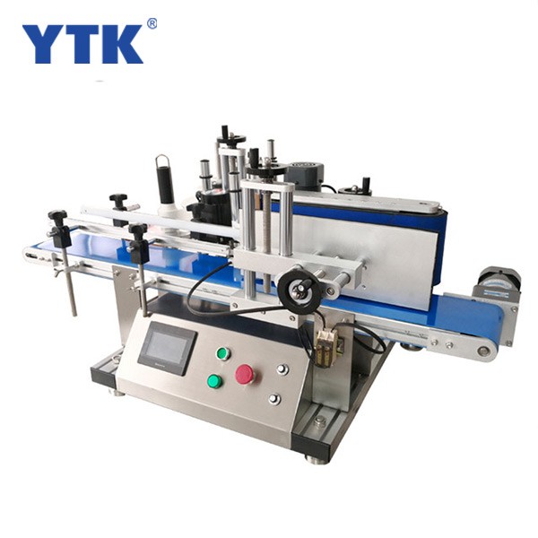 YTK-150 Fully automatic desktop round bottle labeling machine,single-sided hight level plastic bottle label machine