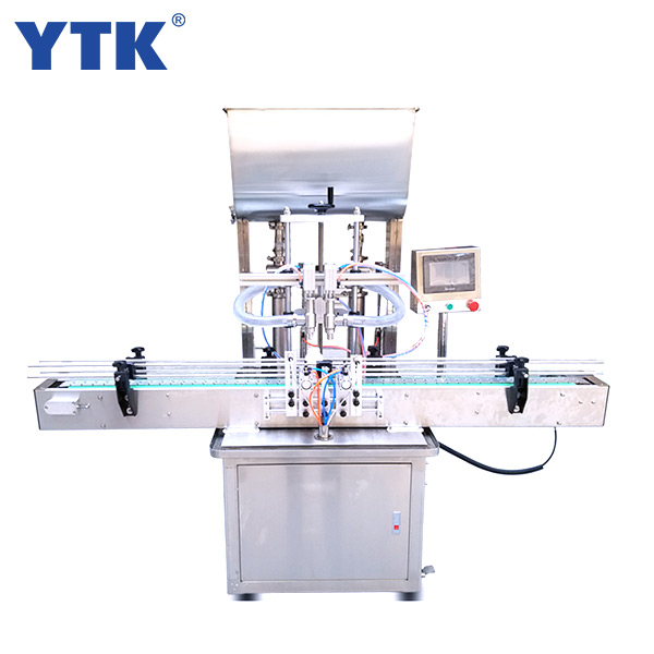 Straight Automatic 2-head  paste filling machine with conveyor PLC control  