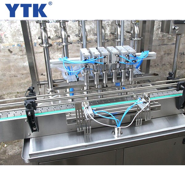 Straight Automatic 6-head  paste filling machine with conveyor PLC control 