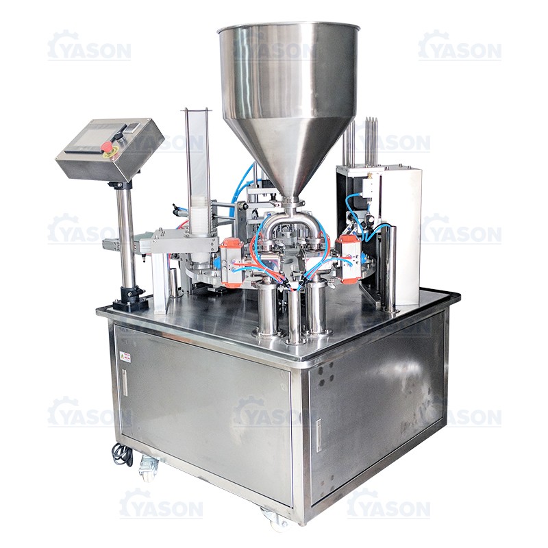 Full-automatic filling and sealing all-in-one machine milk tea jam plastic cup paper cup paste filling and sealing machine price 