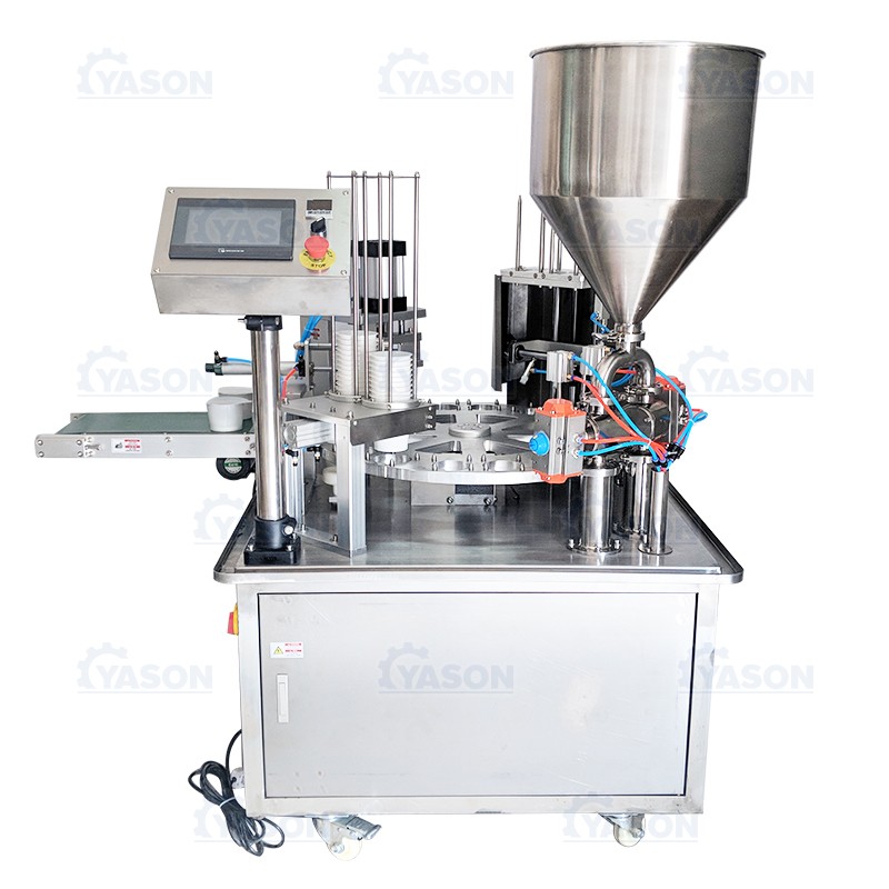 Full-automatic filling and sealing all-in-one machine milk tea jam plastic cup paper cup paste filling and sealing machine price 