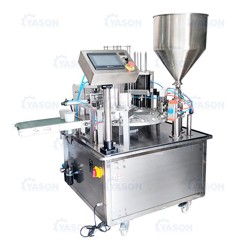 Full-automatic filling and sealing all-in-one machine milk tea jam plastic cup paper cup paste filling and sealing machine price 