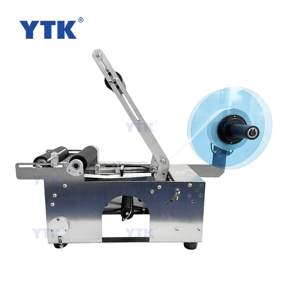 YTK-50S Stainless Steel Semi Automatic Cans Jar Labeling Machine with Round Bottles