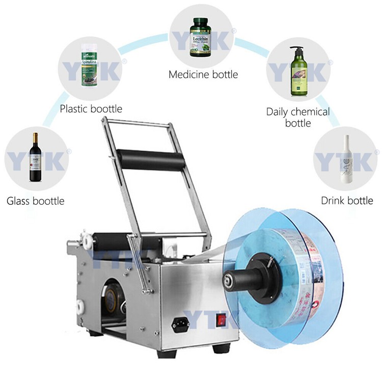 YTK-50 Aluminum Wine Bottles Labeler Labeling Machine without Date Printer