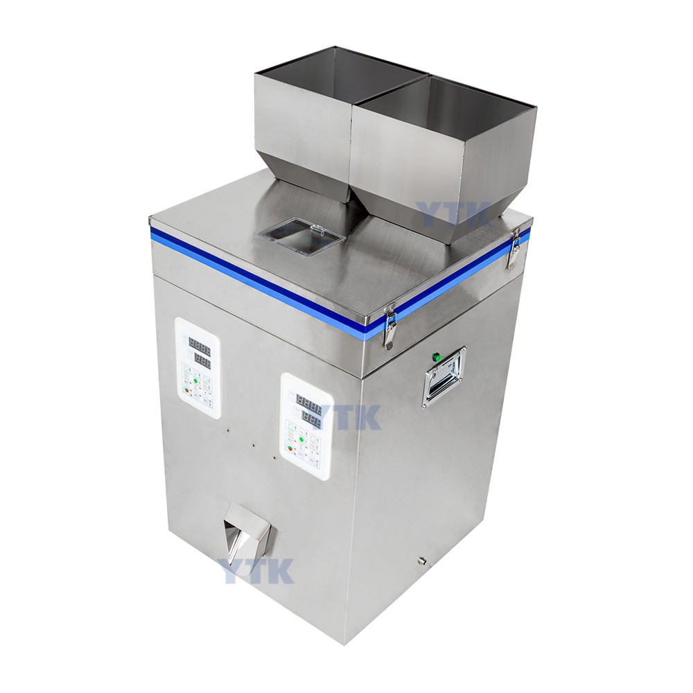 Double Heads 2-200g Quantitative Dosing Powder Weighing and Filling Machine for Particles Dry Powder